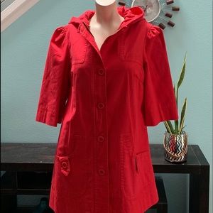 Retro red rain jacket from Y2K